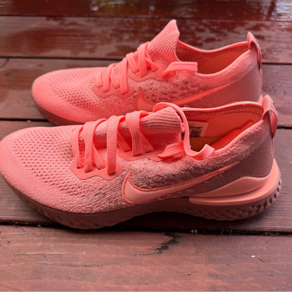 Nike Coral Athletic Sneakers with Breathable Knit Fabric